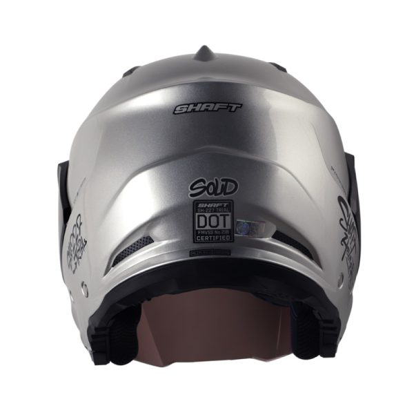 Casco Abierto SHAFT 227 TRIAL SOLID GRIS CROMADO - Imagen 2