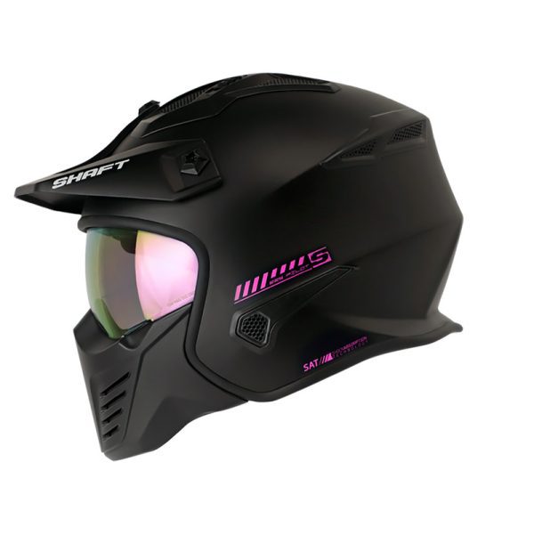 Casco Modular SHAFT 225 PILOT EVO SOLID NEGRO FUCSIA