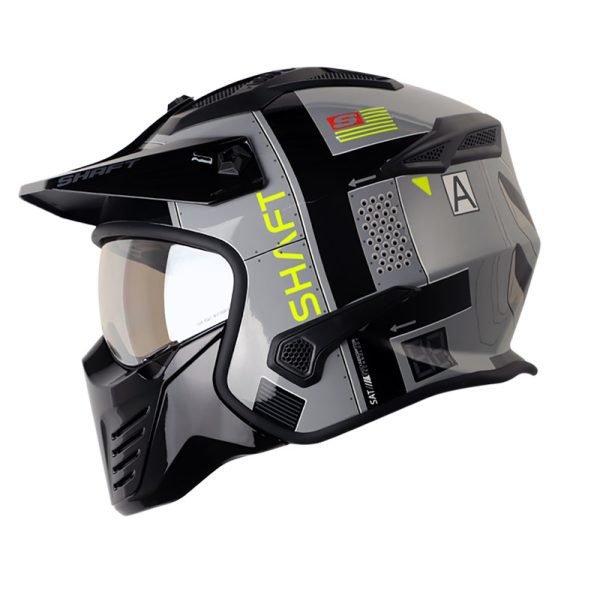 Casco Modular SHAFT 225 PILOT EVO SATURN V GRIS AMARILLO NEON