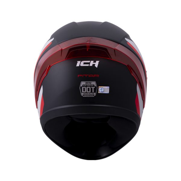 CASCO INTEGRAL ICH 501 FITAR NEGRO MATE ROJO VISOR HUMO - Imagen 2