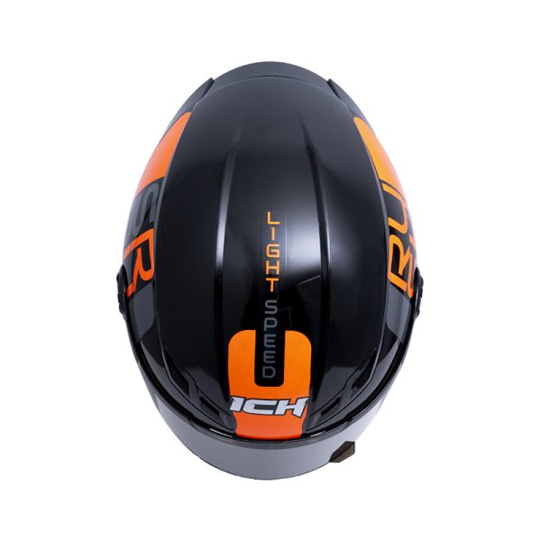 CASCO INTEGRAL ICH 501 DOPE NEGRO BRILLO NARANJA NEON VISOR HUMO - Imagen 4
