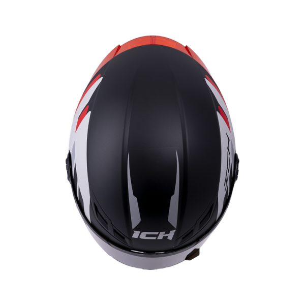 CASCO INTEGRAL ICH 501 FITAR NEGRO MATE ROJO VISOR HUMO - Imagen 4