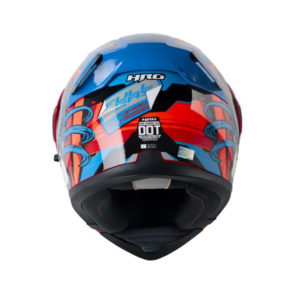 Casco ABATIBLE HRO 3400 DV EVO FULL GAS NARANJA AZUL VISOR IRIDIUM AZUL - Imagen 3