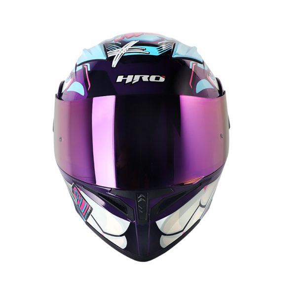 CASCO ABATIBLE HRO 3400 DV EVO FULL GAS MORADO AZUL VISOR IRIDIUM MORADO - Imagen 3