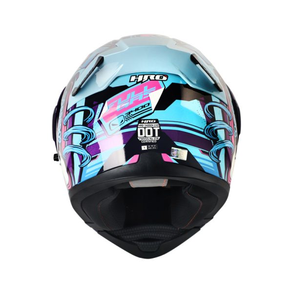 CASCO ABATIBLE HRO 3400 DV EVO FULL GAS MORADO AZUL VISOR IRIDIUM MORADO - Imagen 5