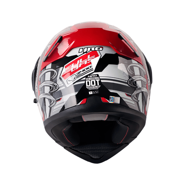 Casco ABATIBLE HRO 3400 DV EVO FULL GAS GRIS ROJO VISOR IRIDIUM ROJO - Imagen 3