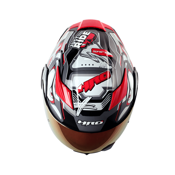 Casco ABATIBLE HRO 3400 DV EVO FULL GAS GRIS ROJO VISOR IRIDIUM ROJO - Imagen 4