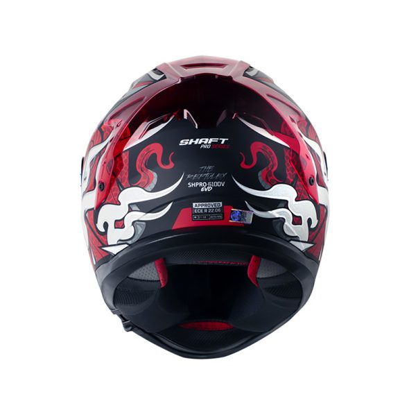 Casco Integral Shaft Pro 610 Dv Evo The Reptulex Negro Gris Visor Smoke Claro Iridium RojoV - Imagen 2