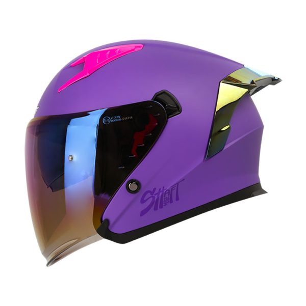 Casco Abierto Shaft SH-226SP Solid Mate Morado Fucsia VISOR Silver Morado