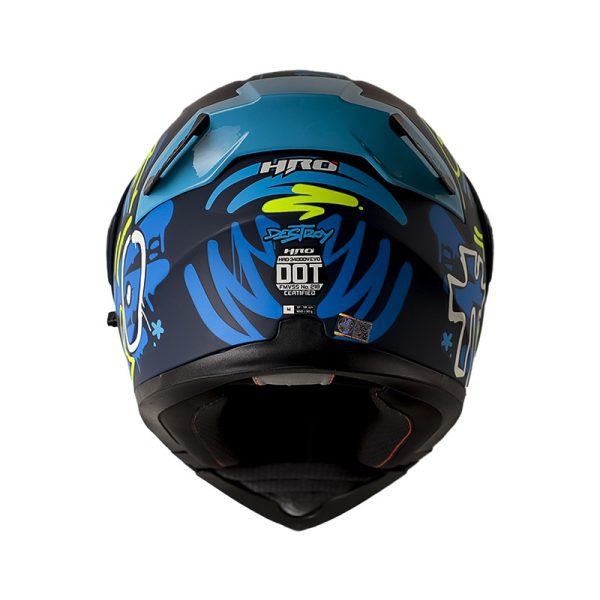 Casco ABATIBLE HRO 3400 DV EVO DESTROY AZUL MATE VISOR IRIDIUM AZUL - Imagen 2