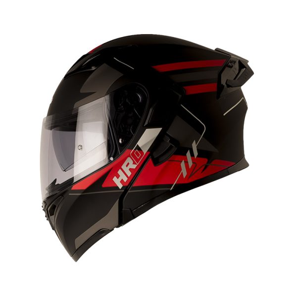 Casco ABATIBLE HRO 3400 DV EVO SWAG NEGRO ROJO MATE VISOR HUMO - Imagen 2