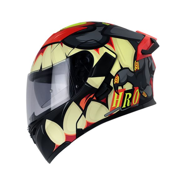 Casco ABATIBLE HRO 3400 DV EVO BAD BUNNY GRIS NARANJA NEON MATE VISOR HUMO