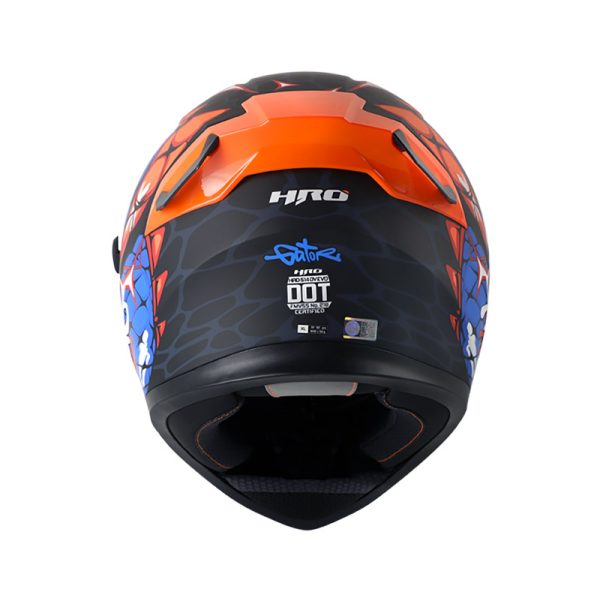 Casco Integral HRO 514DV EVO GATOR NEGRO NARANJA AZUL OSCURO VISOR IRIDIUM AZUL - Imagen 2