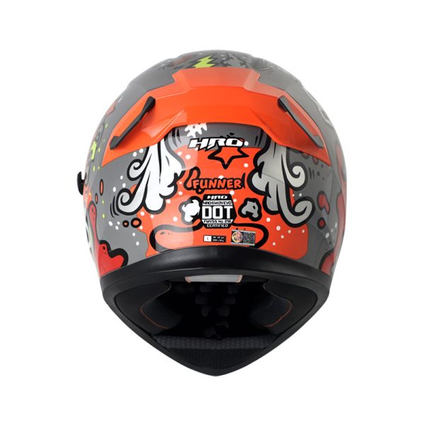 Casco Integral HRO 514DV EVO FUNNER GRIS NARDO NARANJA NEON VISOR IRIDIUM ROJO - Imagen 3