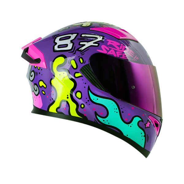 Casco Integral HRO 514DV EVO FUNNER MORADO FUCSIA VISOR MORADO - Imagen 2