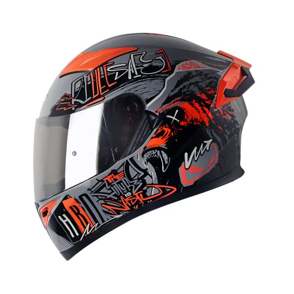 Casco Integral HRO 514DV EVO GRUNGE GRIS NARANJA NEON VISOR SILVER