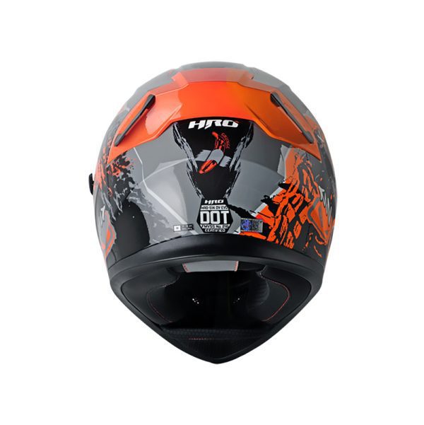 Casco Integral HRO 514DV EVO GRUNGE GRIS NARANJA NEON VISOR SILVER - Imagen 3