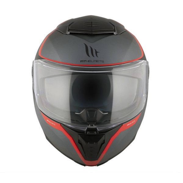 Casco Abatible MT ATOM 2 SV Emalla B15 Negro Rojo Gris Mate - Imagen 4