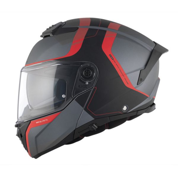 Casco Abatible MT ATOM 2 SV Emalla B15 Negro Rojo Gris Mate - Imagen 5