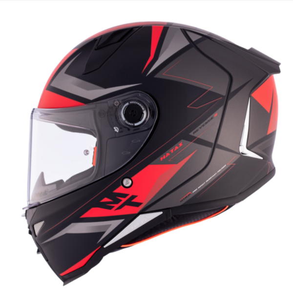 Casco Integral MT Revenge 2 110 B Hatax B5 Negro Rojo Mate