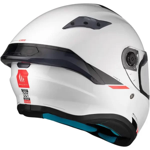 Casco Integral MT Targo S Solid A0 Blanco Perla Brillo - Imagen 3