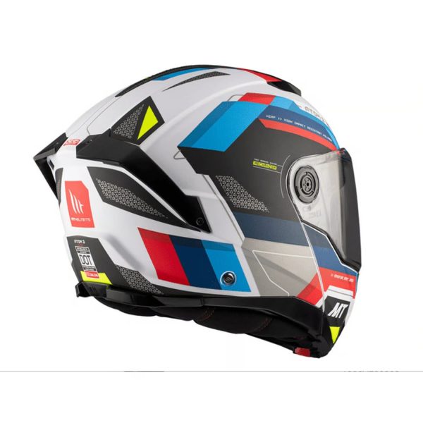 Casco Abatible MT ATOM 2 SV BAST A0 Blanco Perla Azul Rojo Brillante - Imagen 4