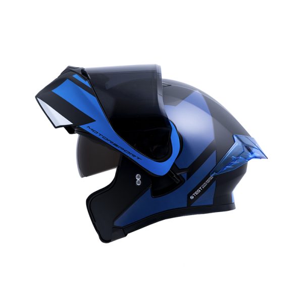 CASCO ABATIBLE ICH 3120 ZORTH NEGRO MATE AZUL NAVY VISOR HUMO