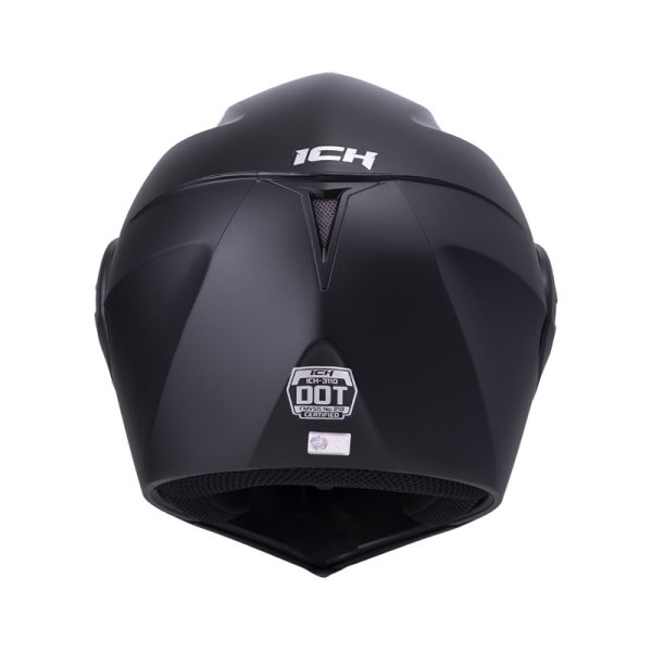 CASCO ABATIBLE ICH 3110 SOLID NEGRO MATE VISOR HUMO + VISOR TRANSPARENTE - Imagen 5