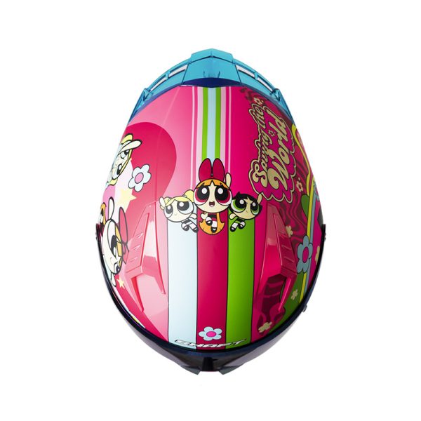 CASCO INTEGRAL SHAFT 526 SP BACK 2 BACK CHICAS SUPER PODEROSAS VISOR IRIDIUM AZUL - Imagen 5