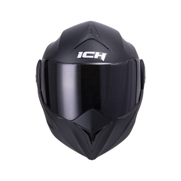 CASCO ABATIBLE ICH 3110 SOLID NEGRO MATE VISOR HUMO + VISOR TRANSPARENTE - Imagen 3