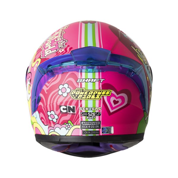 CASCO INTEGRAL SHAFT 526 SP BACK 2 BACK CHICAS SUPER PODEROSAS VISOR IRIDIUM AZUL - Imagen 4