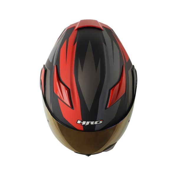 Casco ABATIBLE HRO 3400 DV EVO BREAKS NEGRO ROJO VISOR IRIDIUM ROJO - Imagen 3