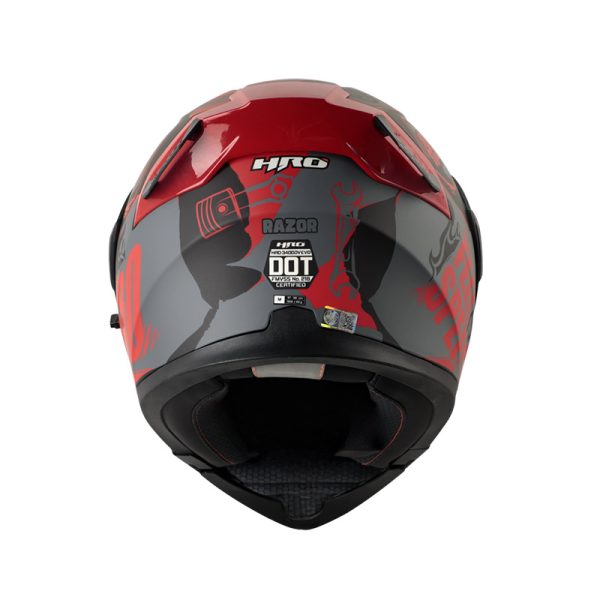 Casco ABATIBLE HRO 3400 DV EVO RAZOR NEGRO ROJO VISOR IRIDIUM ROJO - Imagen 2