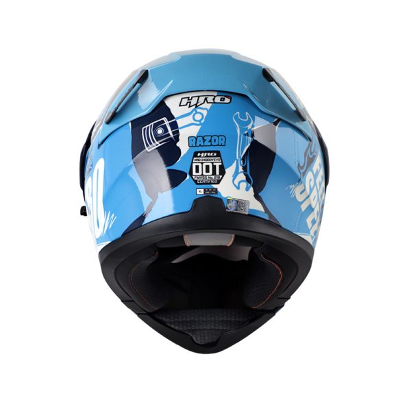 Casco ABATIBLE HRO 3400 DV EVO RAZOR AZUL OSCURO AZUL VISOR IRIDIUM AZUL - Imagen 3