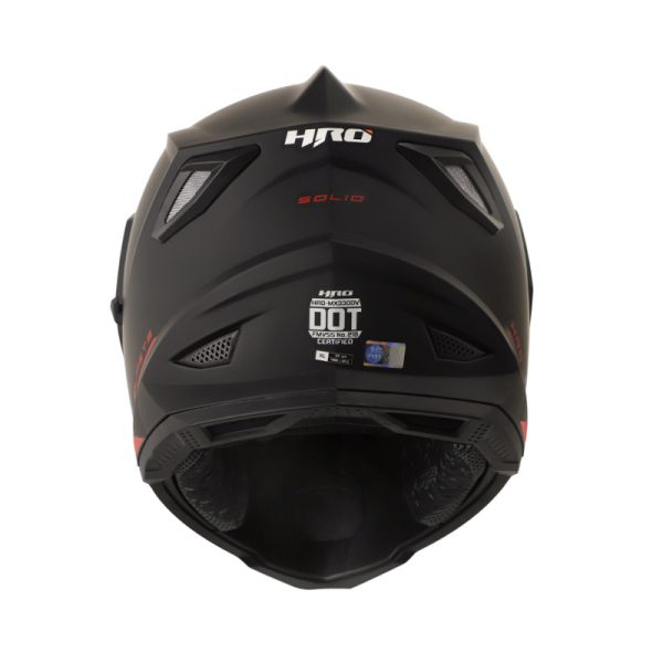CASCO MULTIPROPOSITO HRO MX330DV SOLID NEGRO ROJO VISOR IRIDIUM ROJO - Imagen 2