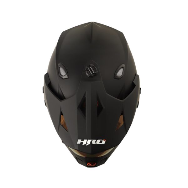CASCO MULTIPROPOSITO HRO MX330DV SOLID NEGRO ROJO VISOR IRIDIUM ROJO - Imagen 3