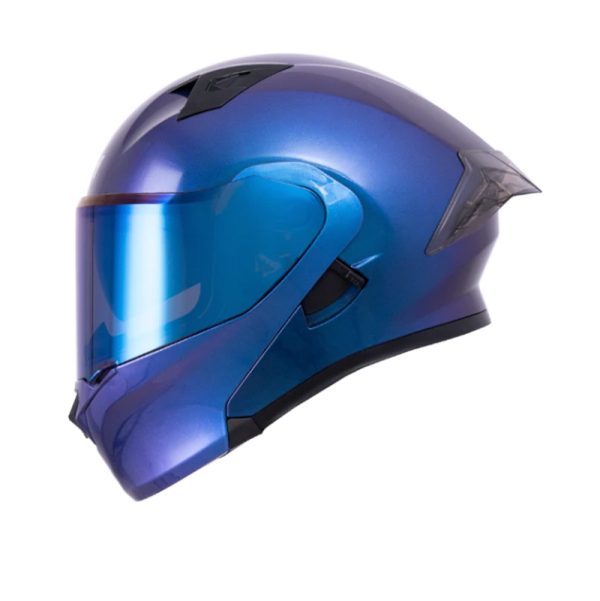 CASCO ABATIBLE ICH 3120 R SOLID CAMALEON AZUL VISOR AZUL