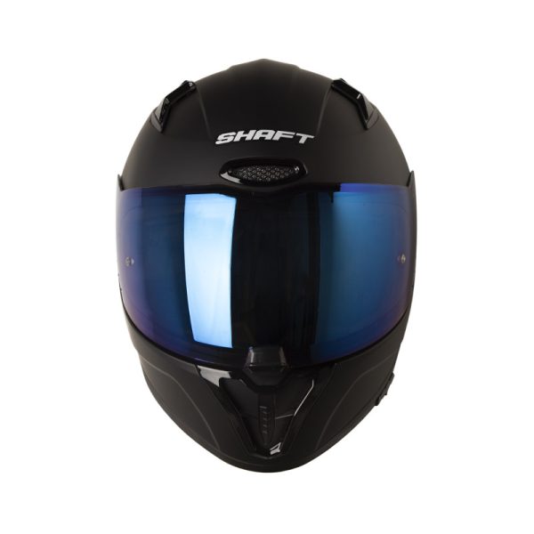 CASCO INTEGRAL SHAFT 532 DV SOLID NEGRO GRIS VISOR IRIDIUM AZUL - Imagen 2