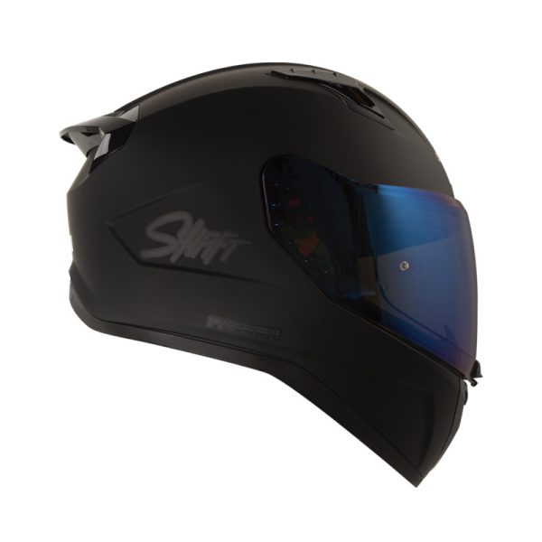 CASCO INTEGRAL SHAFT 532 DV SOLID NEGRO GRIS VISOR IRIDIUM AZUL - Imagen 3