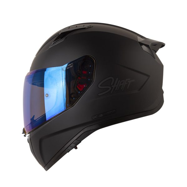 CASCO INTEGRAL SHAFT 532 DV SOLID NEGRO GRIS VISOR IRIDIUM AZUL