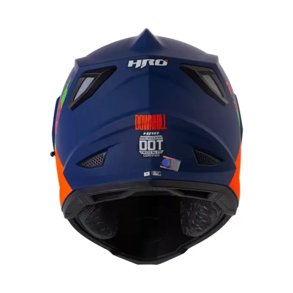 CASCO MULTIPROPOSITO HRO MX330DV DOWNHILL  AZUL AMARILLO NEON VISOR IRIDIUM AZUL - Imagen 2