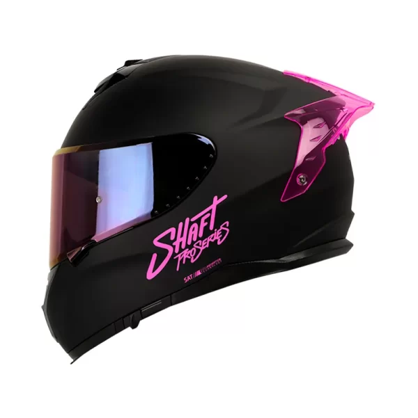 CASCO INTEGRAL SHAFT PRO 610 DV EVO SOLID NEGRO FUCSIA VISOR IRIDIUM MORADO