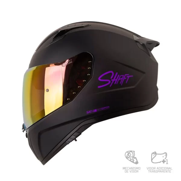 CASCO INTEGRAL SHAFT 532 DV SOLID NEGRO FUCSIA VISOR IRIDIUM FUCSIA