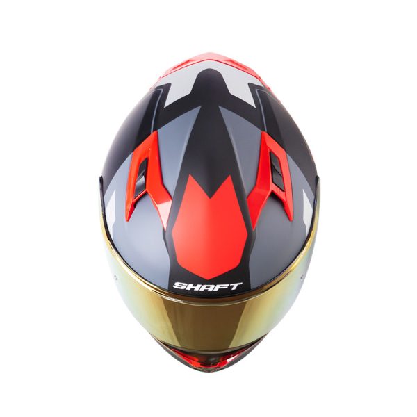 CASCO INTEGRAL SHAFT 522 KRITIK NEGRO ROJO MATE VISOR IRIDIUM ROJO - Imagen 3