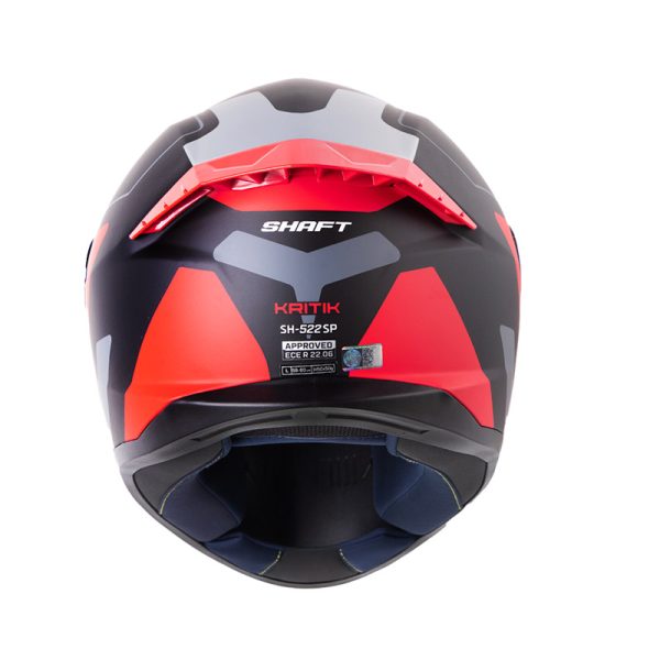 CASCO INTEGRAL SHAFT 522 KRITIK NEGRO ROJO MATE VISOR IRIDIUM ROJO - Imagen 2