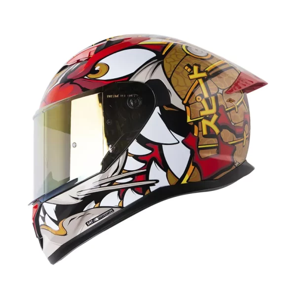 CASCO INTEGRAL SHAFT 522 VISERION ROJO BRILLANTE VISOR IRIDIUM ROJO