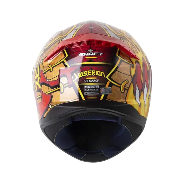 CASCO INTEGRAL SHAFT 522 VISERION ROJO BRILLANTE VISOR IRIDIUM ROJO - Imagen 3