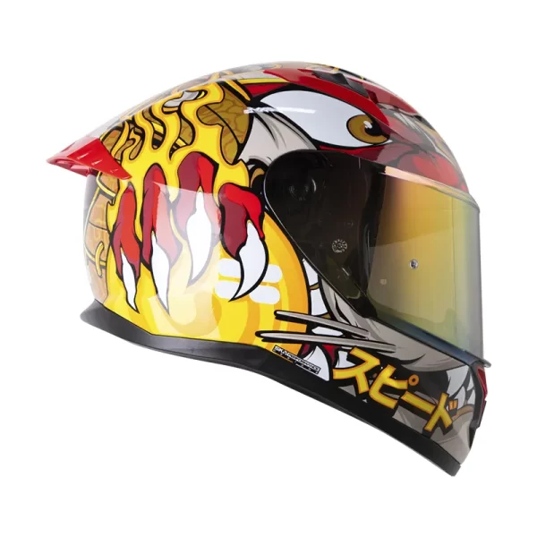 CASCO INTEGRAL SHAFT 522 VISERION ROJO BRILLANTE VISOR IRIDIUM ROJO - Imagen 2