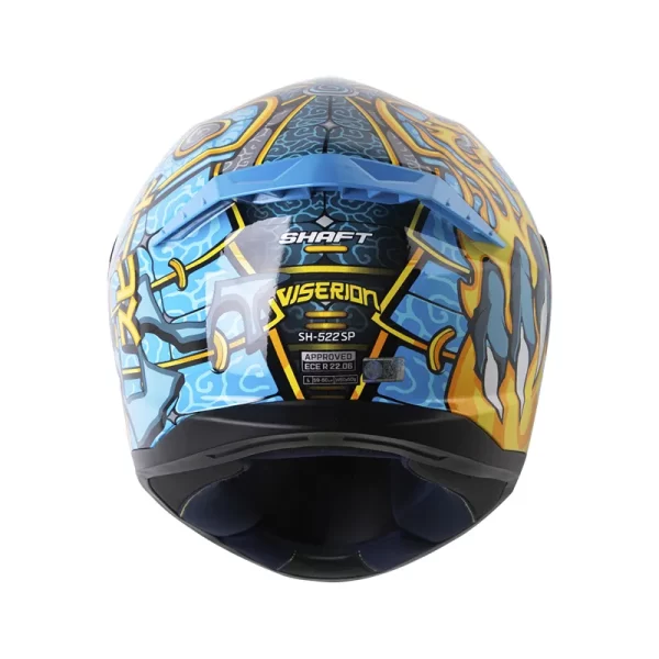 CASCO INTEGRAL SHAFT 522 VISERION AZUL BRILLANTE VISOR IRIDIUM AZUL - Imagen 3
