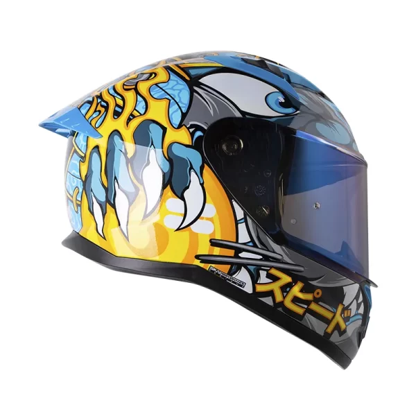 CASCO INTEGRAL SHAFT 522 VISERION AZUL BRILLANTE VISOR IRIDIUM AZUL - Imagen 2